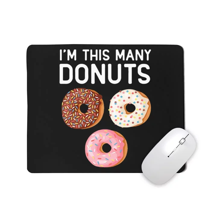 Kids Cute Donut 3rd Birthday Im This Many Donuts 3 Year Old Mousepad