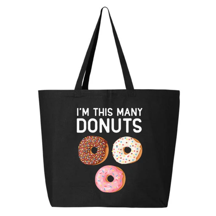 Kids Cute Donut 3rd Birthday Im This Many Donuts 3 Year Old 25L Jumbo Tote