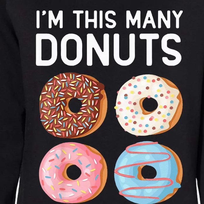 Kids Cute Donut 4th Birthday Im This Many Donuts 4 Year Old Womens California Wash Sweatshirt