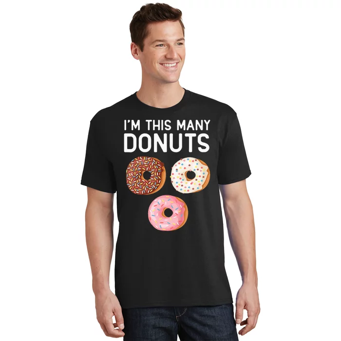 Kids Cute Donut 3rd Birthday Im This Many Donuts 3 Year Old T-Shirt