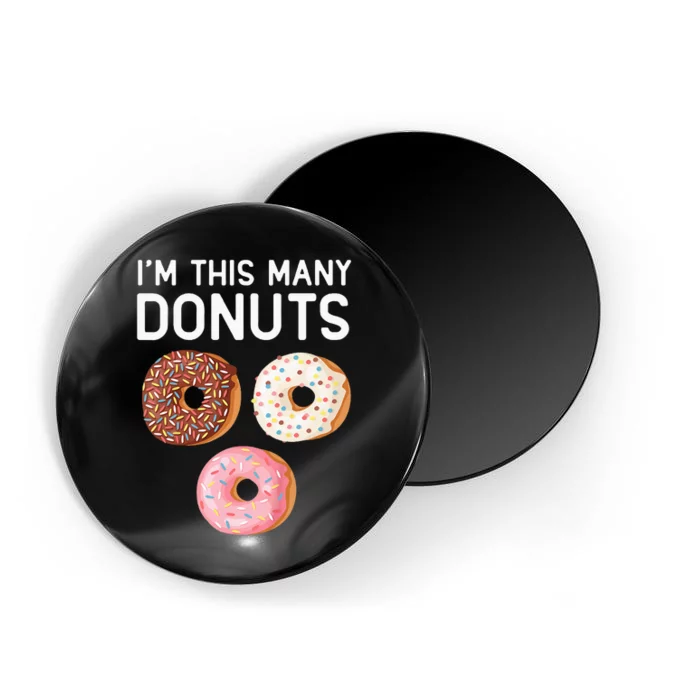 Kids Cute Donut 3rd Birthday Im This Many Donuts 3 Year Old Magnet