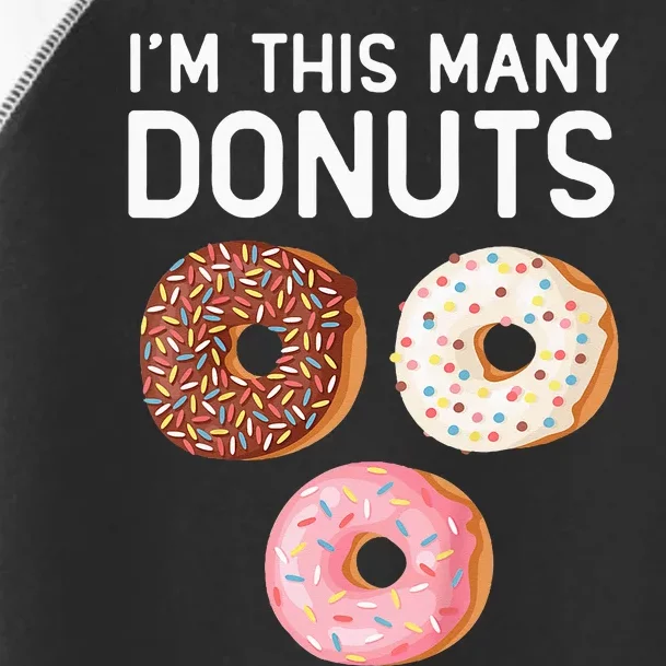 Kids Cute Donut 3rd Birthday Im This Many Donuts 3 Year Old Toddler Fine Jersey T-Shirt