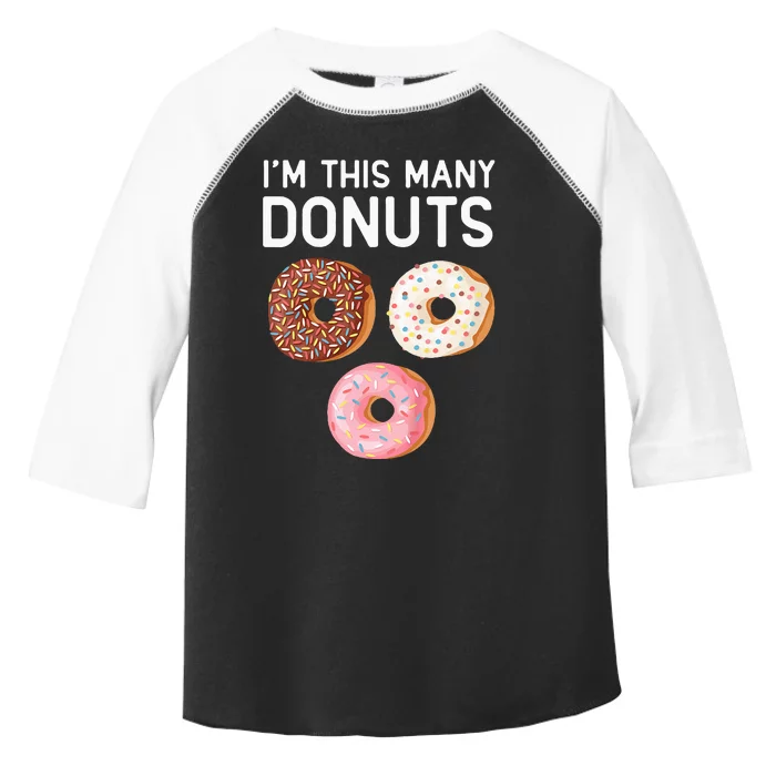 Kids Cute Donut 3rd Birthday Im This Many Donuts 3 Year Old Toddler Fine Jersey T-Shirt