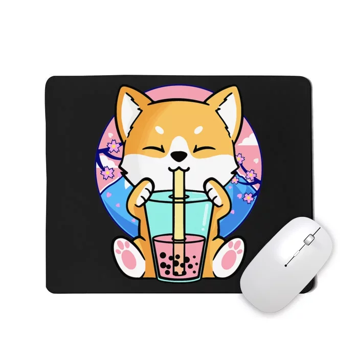 Kawaii Corgi Dog Bubble Tea Boba Anime Neko Japanese Mousepad