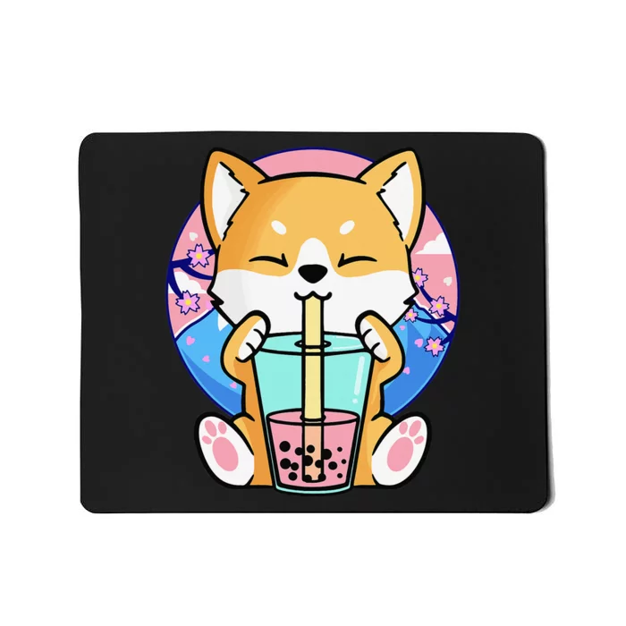 Kawaii Corgi Dog Bubble Tea Boba Anime Neko Japanese Mousepad