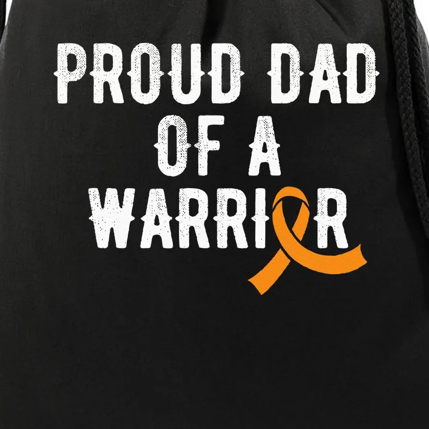 Kidney Cancer Dad Orange Ribbon Kidney Disease Awareness Drawstring Bag