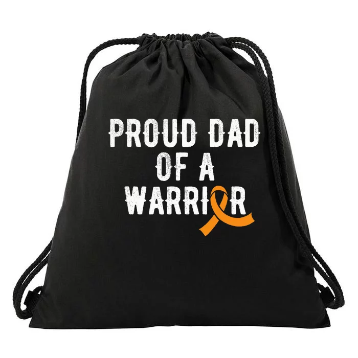 Kidney Cancer Dad Orange Ribbon Kidney Disease Awareness Drawstring Bag