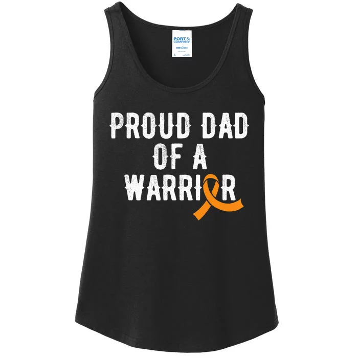 Kidney Cancer Dad Orange Ribbon Kidney Disease Awareness Ladies Essential Tank