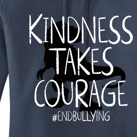 Kindness Courage Dino Kids Unity Day Orange Anti Bullying Women's Pullover Hoodie