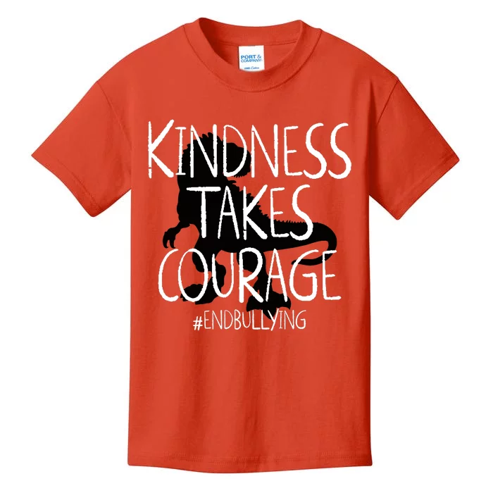 Kindness Courage Dino Kids Unity Day Orange Anti Bullying Kids T-Shirt