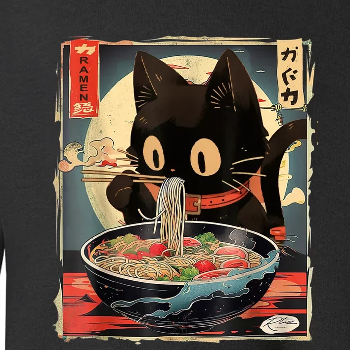 Kawaii Cat Eating Ramen Noodles Anime Gift Teens Toddler Sweatshirt