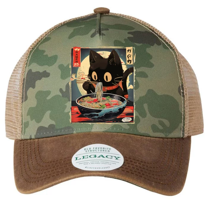 Kawaii Cat Eating Ramen Noodles Anime Gift Girl Teens Legacy Tie Dye Trucker Hat