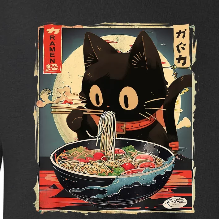 Kawaii Cat Eating Ramen Noodles Anime Gift Girl Teens Toddler Sweatshirt