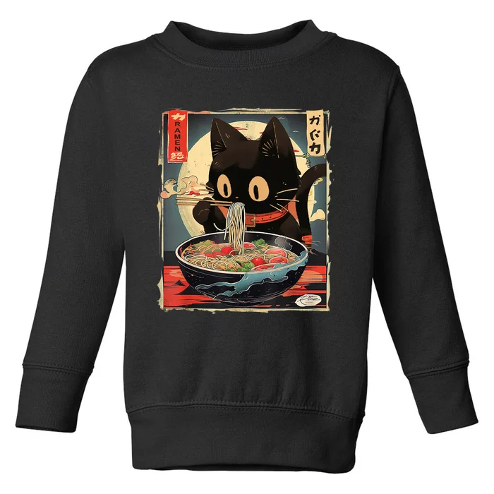 Kawaii Cat Eating Ramen Noodles Anime Gift Girl Teens Toddler Sweatshirt