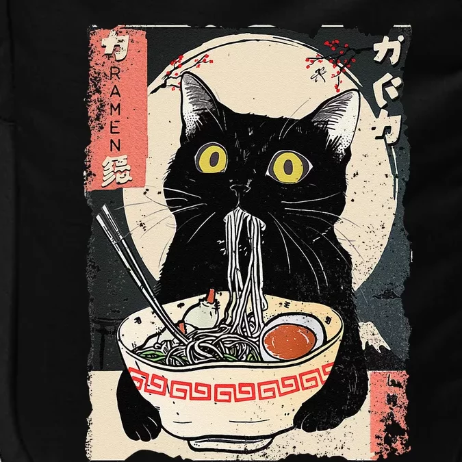 Kawaii Cat Eating Ramen Noodles Funny Anime Gift Impact Tech Backpack