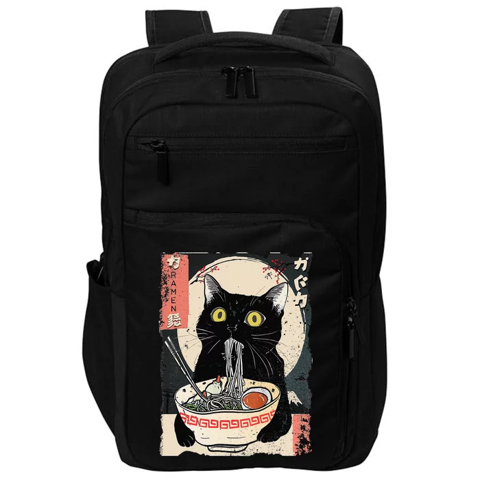 Kawaii Cat Eating Ramen Noodles Funny Anime Gift Impact Tech Backpack