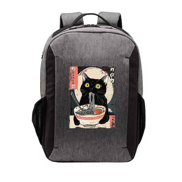 Kawaii Cat Eating Ramen Noodles Funny Anime Gift Vector Backpack