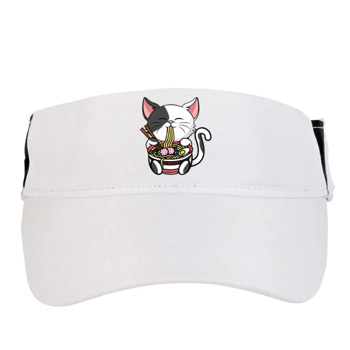 Kawaii Cat Eating Ramen Noodles Japanese Funny Anime Neko Adult Drive Performance Visor