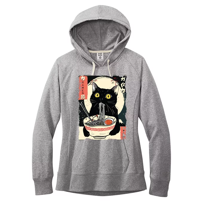 Kawaii Cat Eating Ramen Noodles Funny Anime Gift Girl Women's Fleece Hoodie