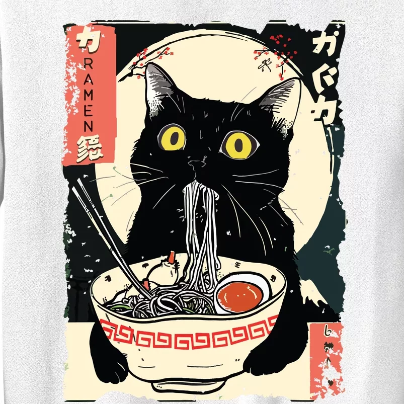 Kawaii Cat Eating Ramen Noodles Funny Anime Gift Girl Sweatshirt