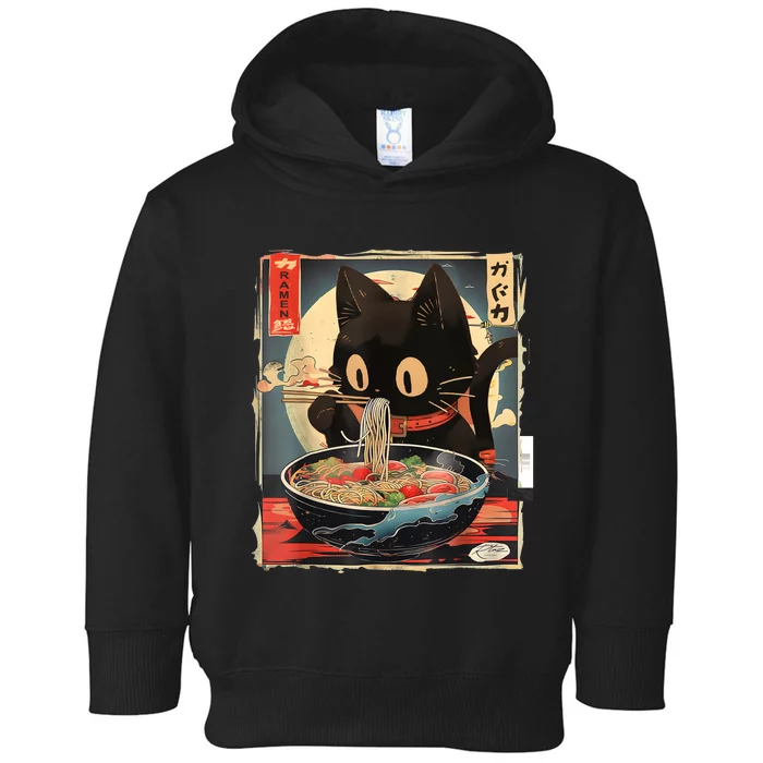 Kawaii Cat Eating Ramen Noodles Anime Gift Toddler Hoodie