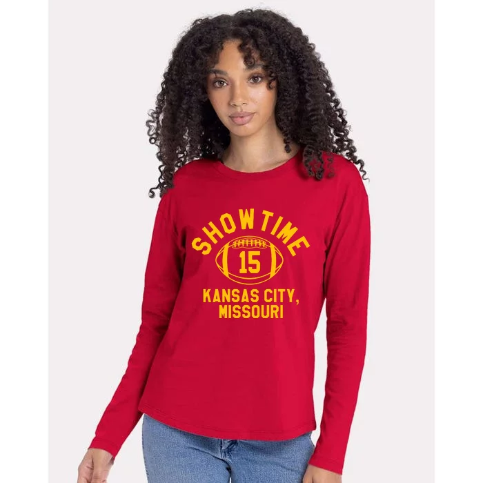 Kansas City Football 15 Womens Cotton Relaxed Long Sleeve T-Shirt