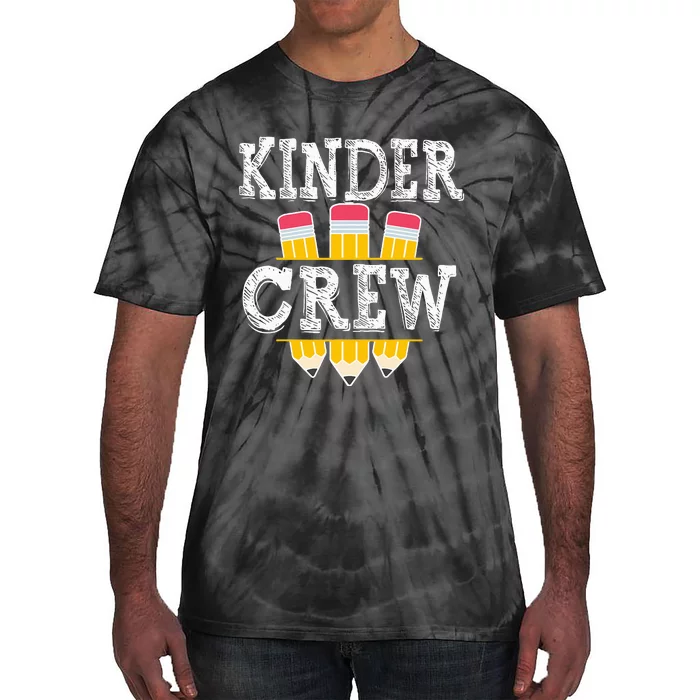 Kinder Crew Fun Kindergarten Squad Teacher 1st Day of School Tie-Dye T-Shirt