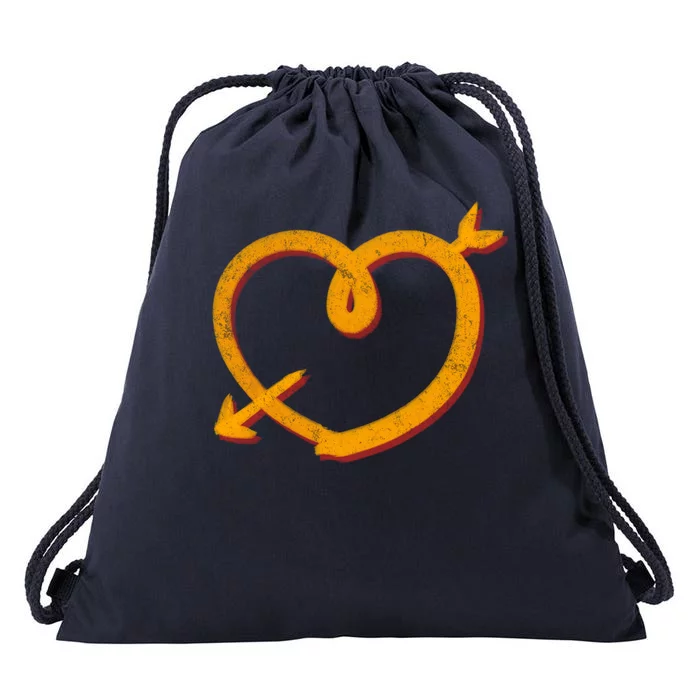 Kansas City Football Team Colors Heart Sports Fan Drawstring Bag