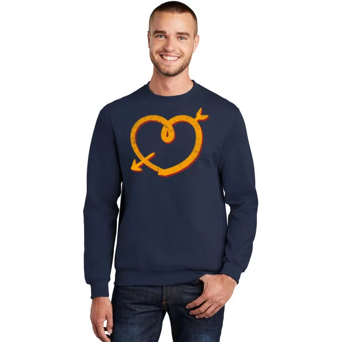 Kansas City Football Team Colors Heart Sports Fan Tall Sweatshirt