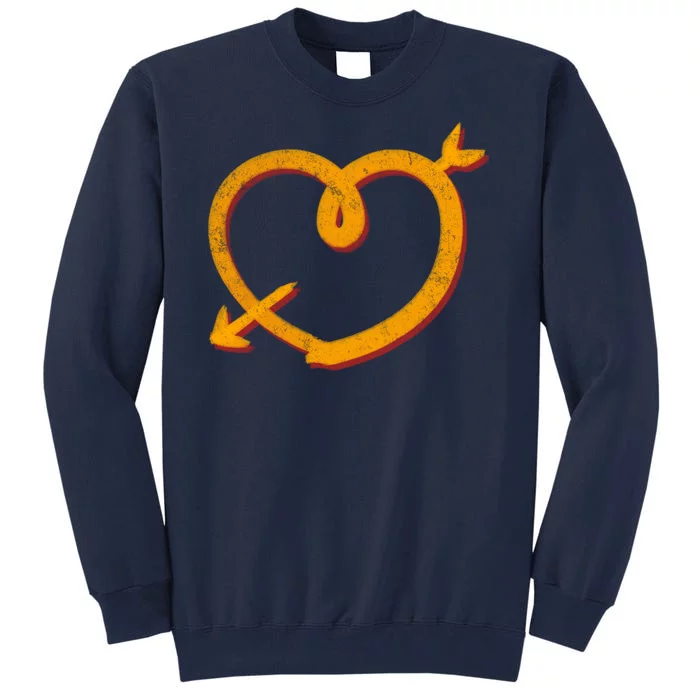 Kansas City Football Team Colors Heart Sports Fan Tall Sweatshirt