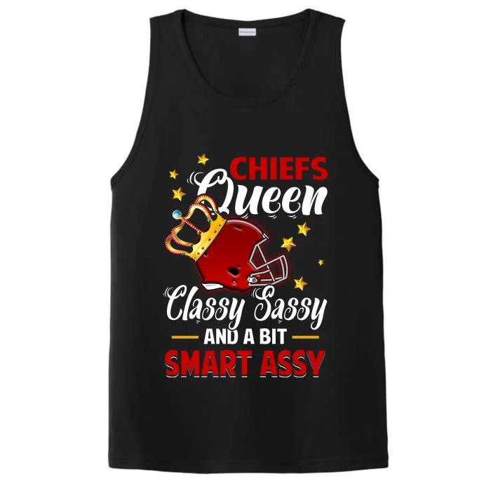 Kansas City Football Queen Classy Sassy And A Bit Smart Assy Performance Tank