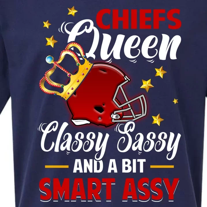 Kansas City Football Queen Classy Sassy And A Bit Smart Assy Sueded Cloud Jersey T-Shirt