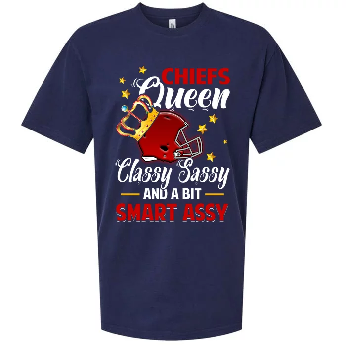 Kansas City Football Queen Classy Sassy And A Bit Smart Assy Sueded Cloud Jersey T-Shirt