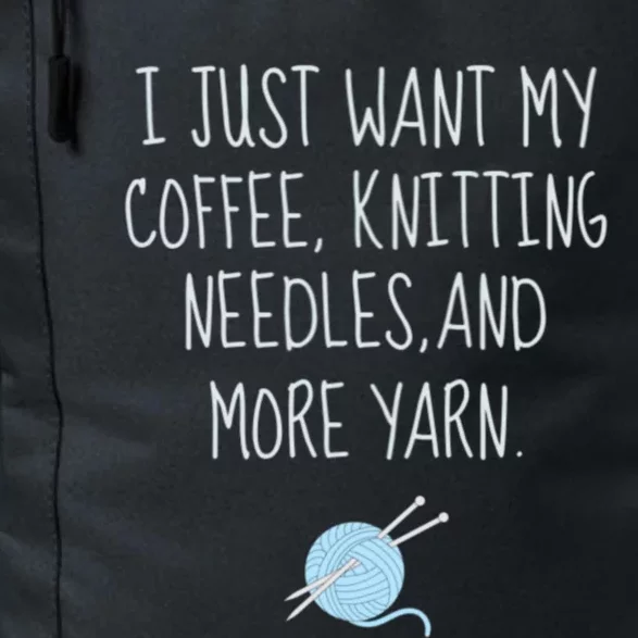 Knitting Coffee Funny Grandma Mom Crocheting Yarn Lover Gift Cute Gift Daily Commute Backpack