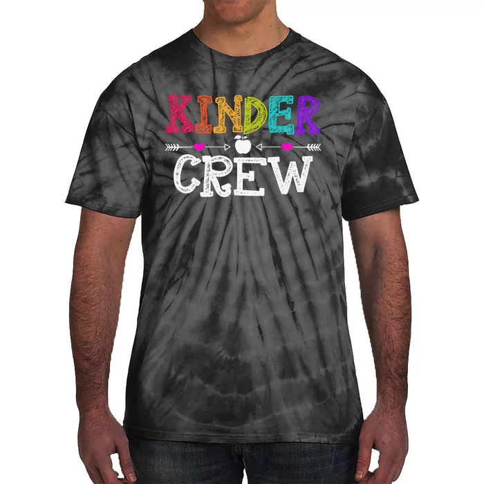 Kinder Crew Funny Kindergarten Teacher Last Day Of School Tie-Dye T-Shirt