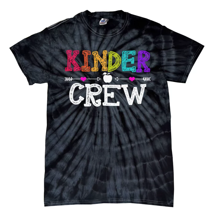 Kinder Crew Funny Kindergarten Teacher Last Day Of School Tie-Dye T-Shirt