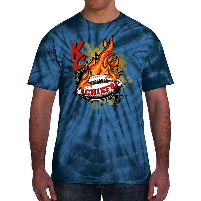 Kansas City Football Chiefs Final On Fire Tie-Dye T-Shirt