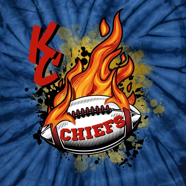 Kansas City Football Chiefs Final On Fire Tie-Dye T-Shirt