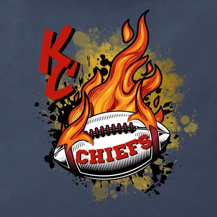 Kansas City Football Chiefs Final On Fire Zip Tote Bag