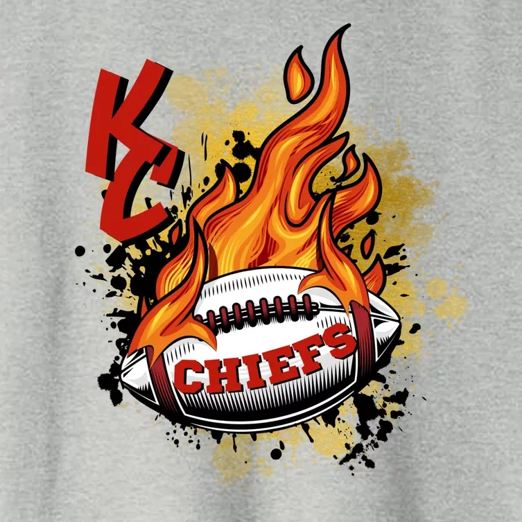 Kansas City Football Chiefs Final On Fire Women's Crop Top Tee