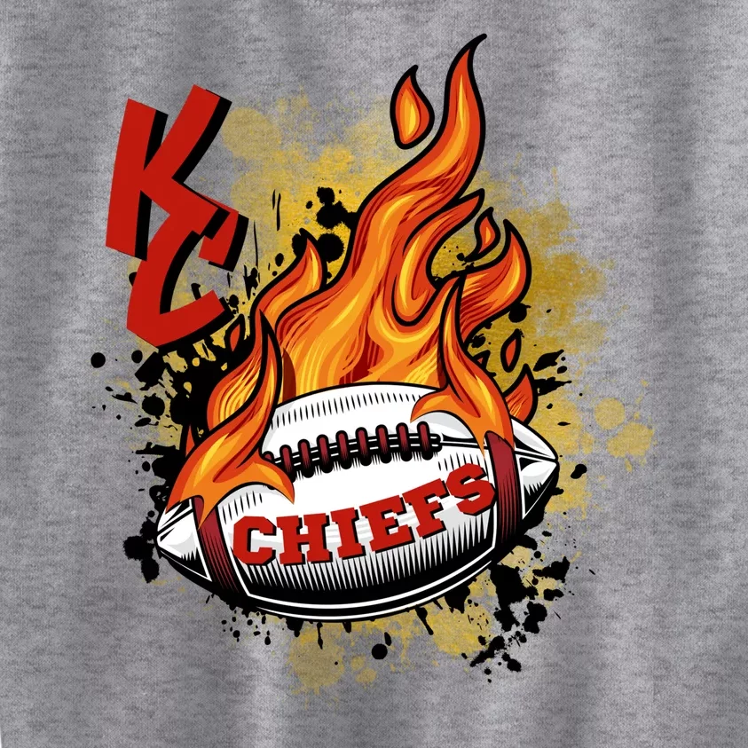 Kansas City Football Chiefs Final On Fire Kids Sweatshirt