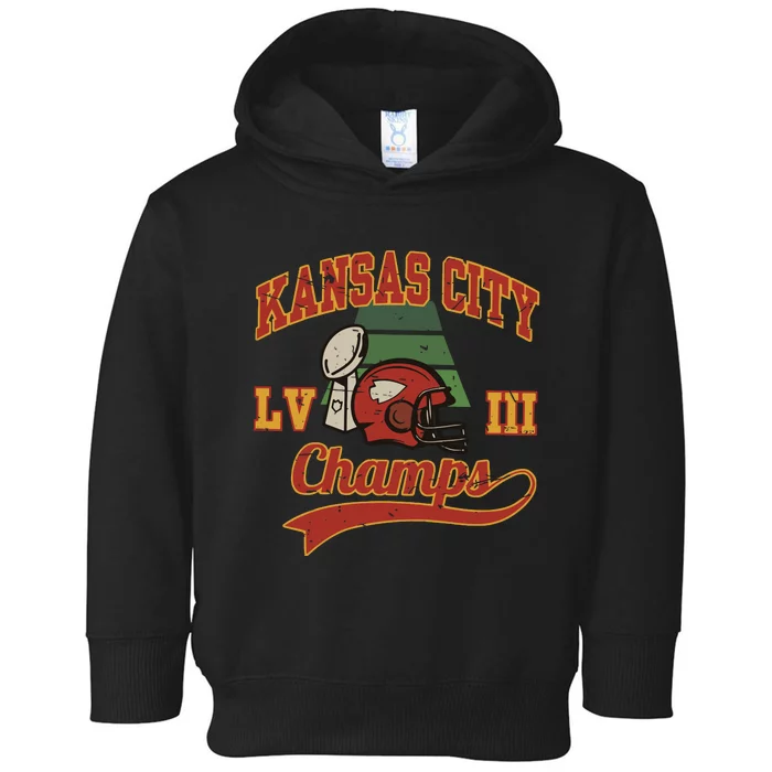 Kansas City Football Champions 2024 Toddler Hoodie