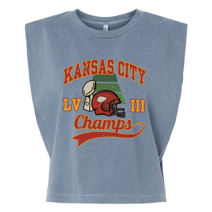 Kansas City Football Champions 2024 Garment-Dyed Women's Muscle Tee