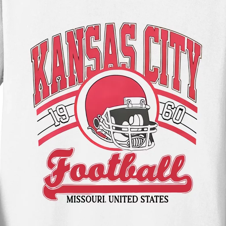 Kansas City Football Est 1960 Game Day Kansas City Football Team Kids Long Sleeve Shirt