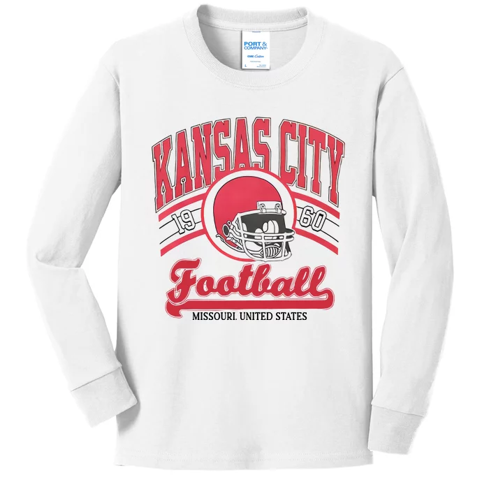 Kansas City Football Est 1960 Game Day Kansas City Football Team Kids Long Sleeve Shirt