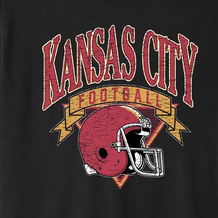 Kansas City Football Helmet Retro Game Day Kansas City Football Team ChromaSoft Performance T-Shirt