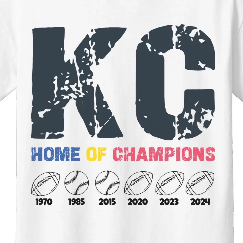 Kansas City Football And Baseball Champions Kids T-Shirt