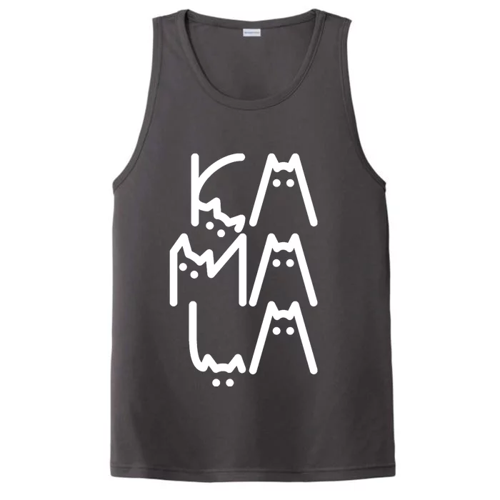 Kamala Cat Funny Text Harris Walz 2024 Performance Tank