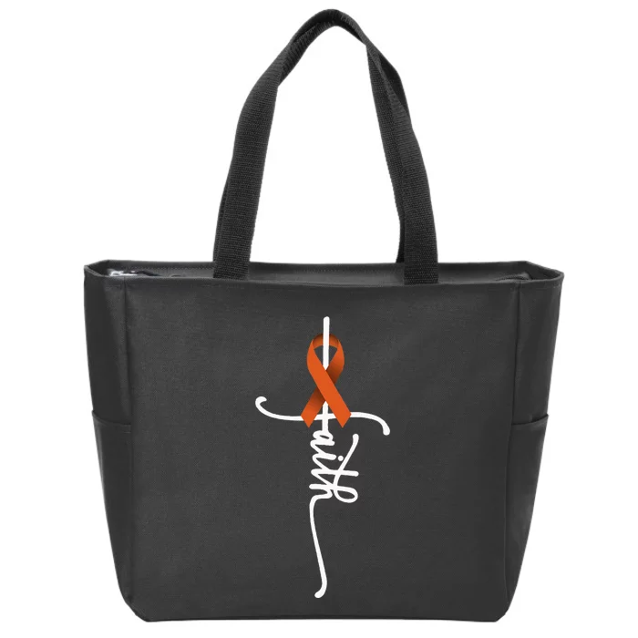 Kidney Cancer Faith Kidney Cancer Awareness March Support Zip Tote Bag