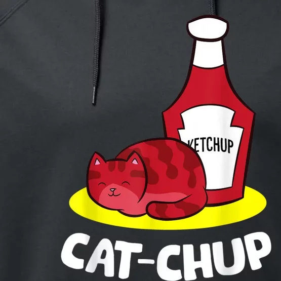 Ketchup CatChup Funny Ketchup Performance Fleece Hoodie